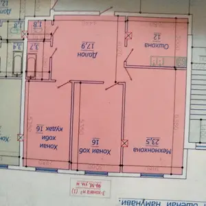 3-комн. квартира, 8 этаж, 90 м², поворот Ленинград