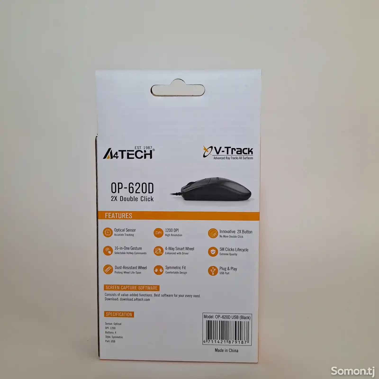 Мышь A4Tech OP-620D USB Black-2