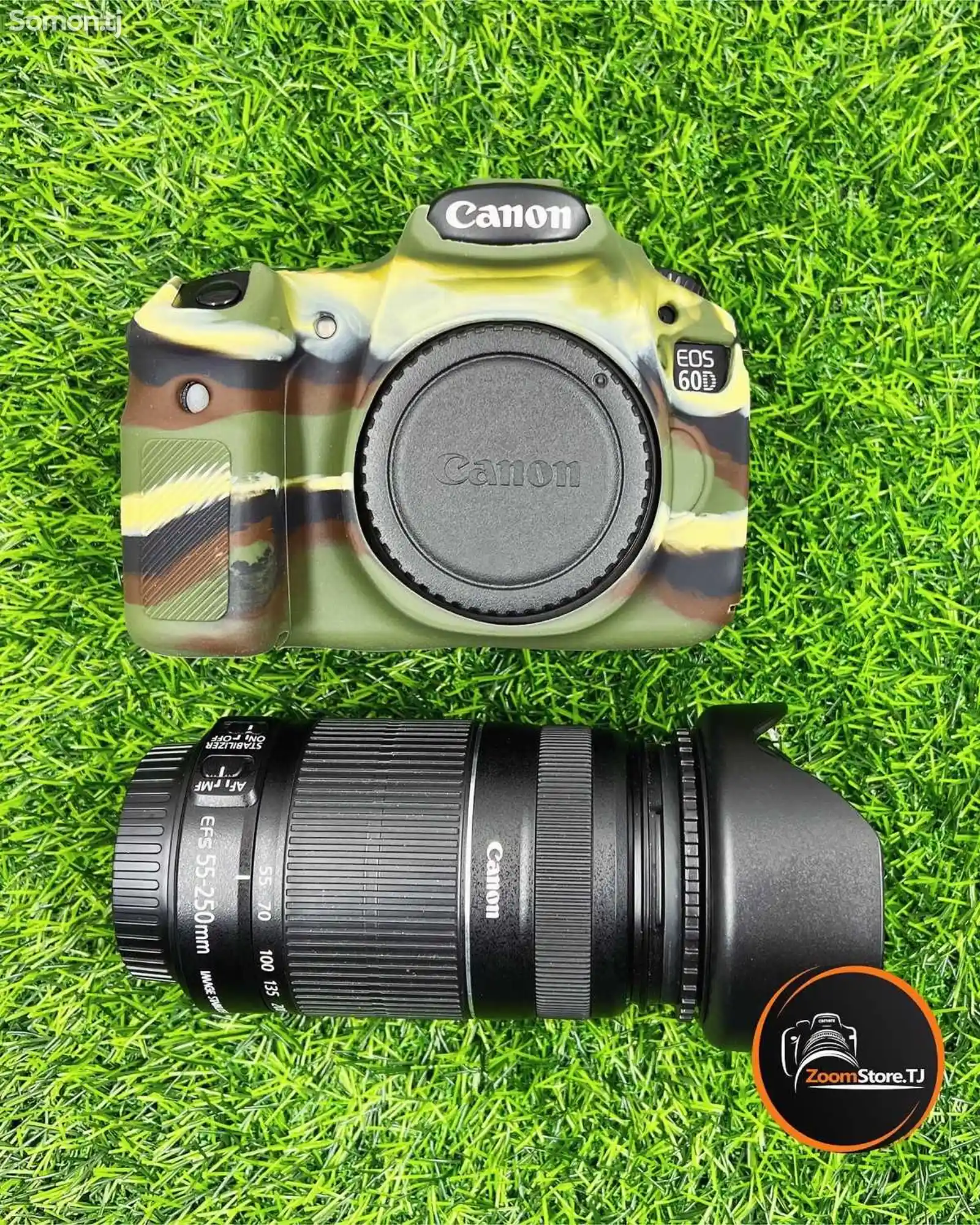 Фотоаппарат Canon 60D + объектив 55-250mm + вспышек-5