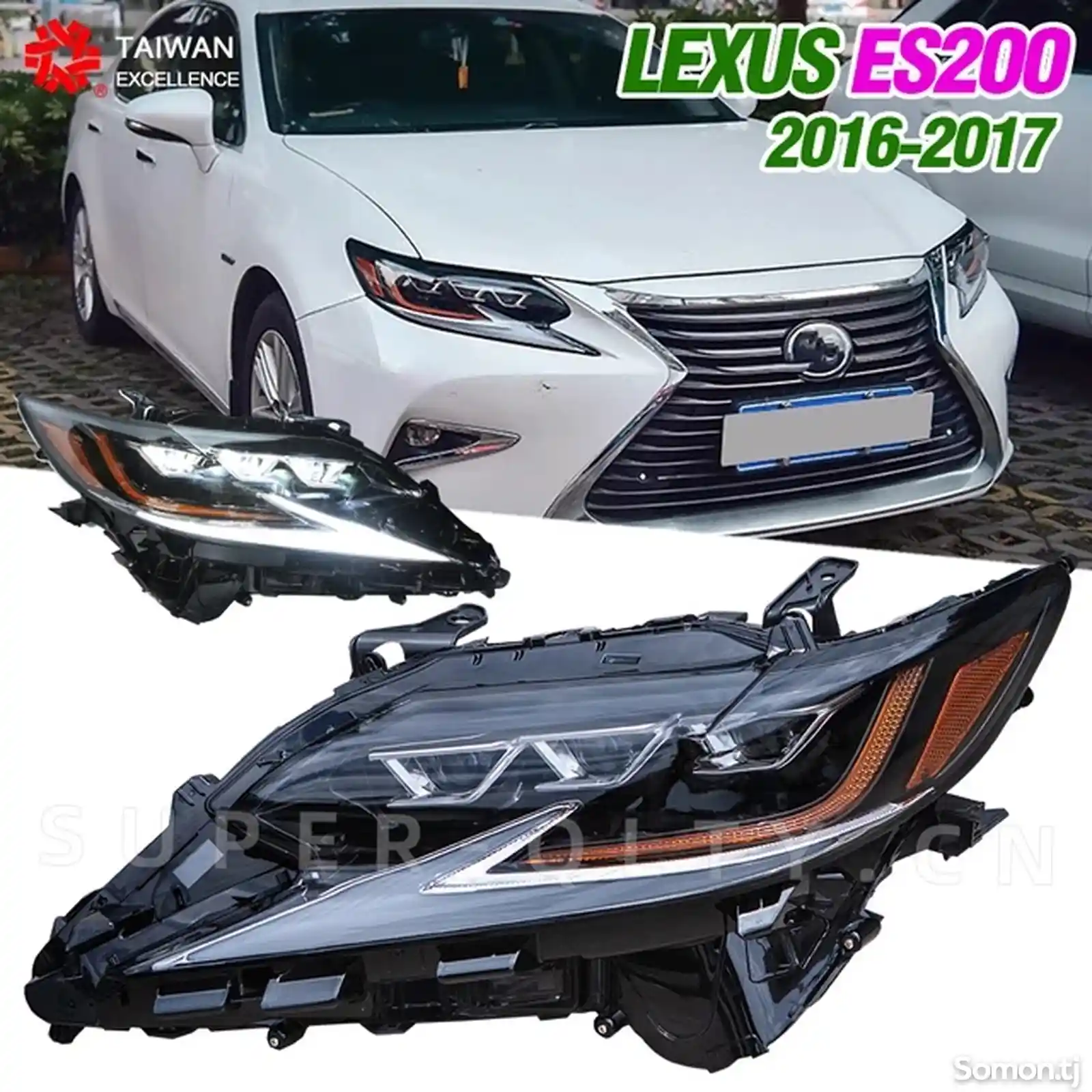 Передние фары на Lexus ES 2018-2020-1