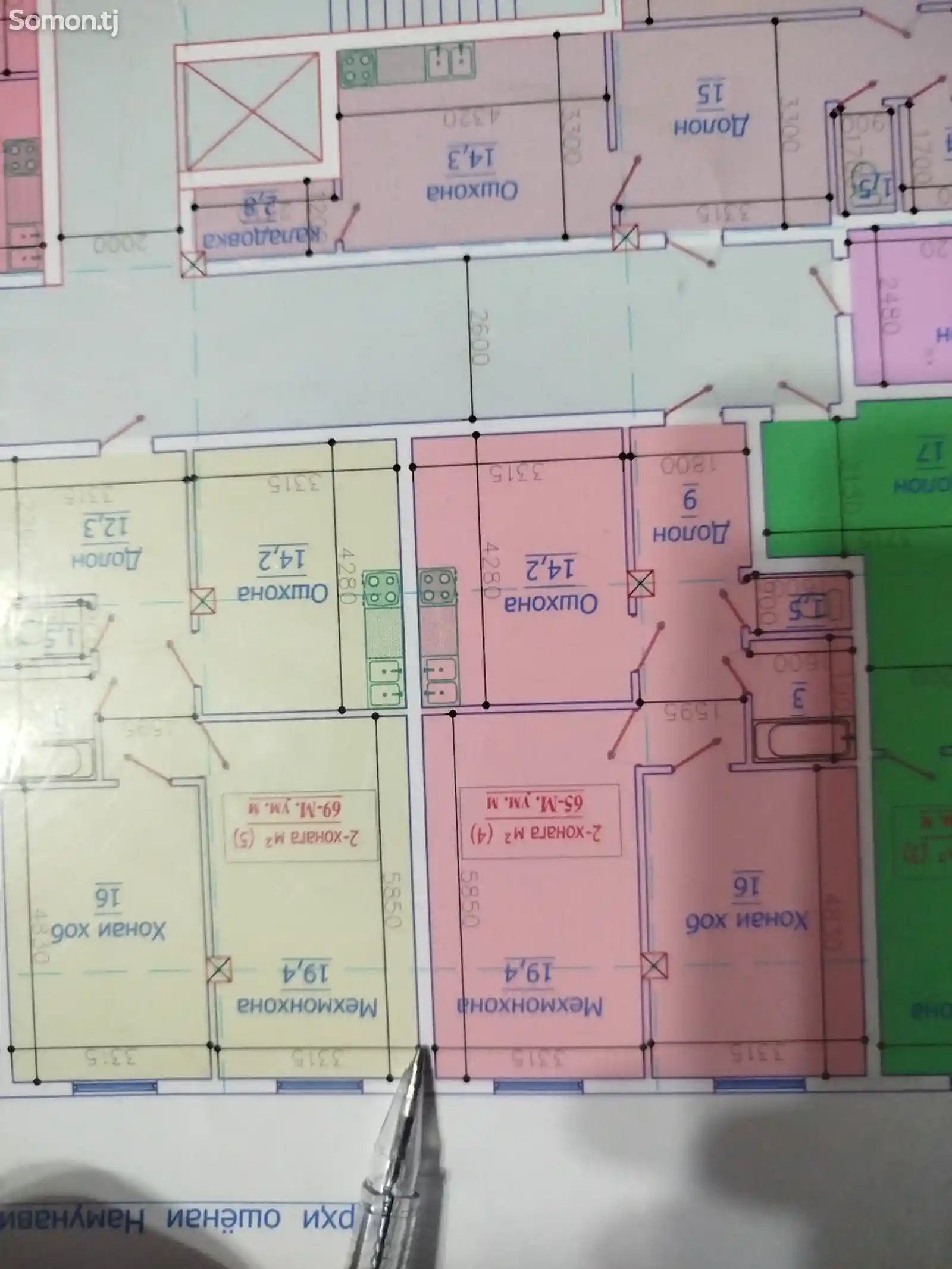 2-комн. квартира, 2 этаж, 65 м², поворот Ленинград