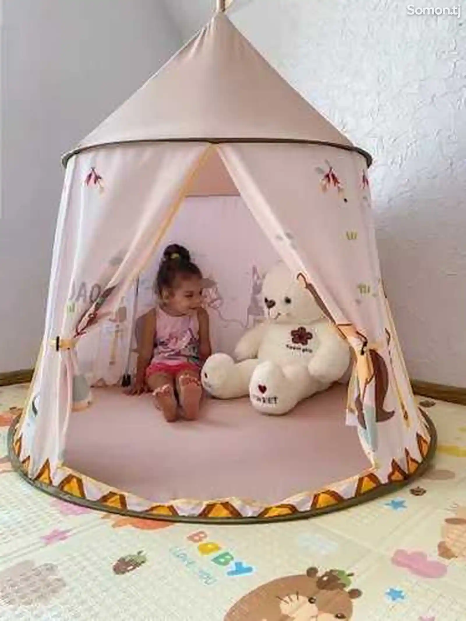 Детская игровая палатка вигвам 123х116 см + сумка-2
