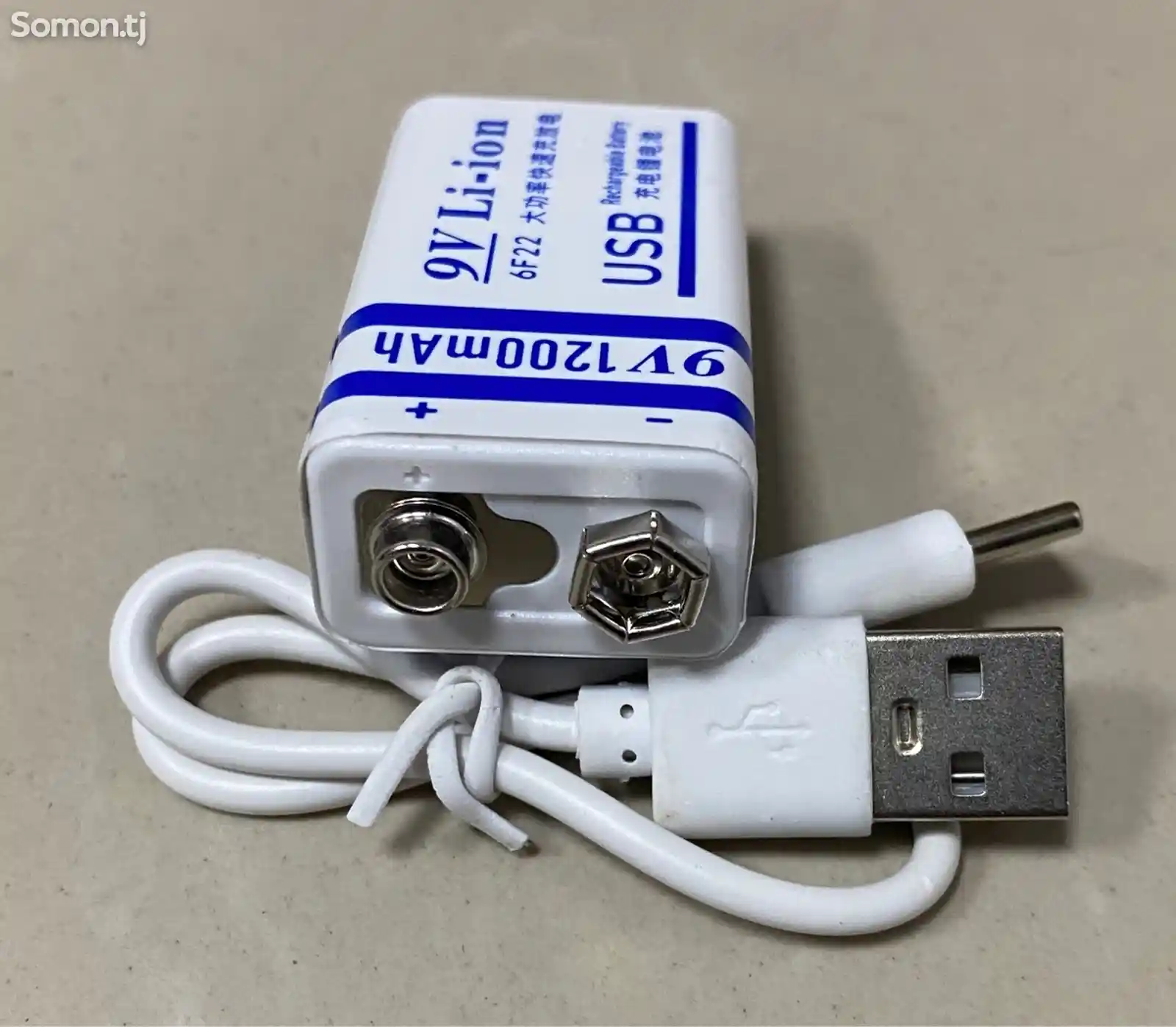 Аккумулятор батарейка Крона 6F22 CR-9V USB Type-C 1200мАч Li-ion 9V-1