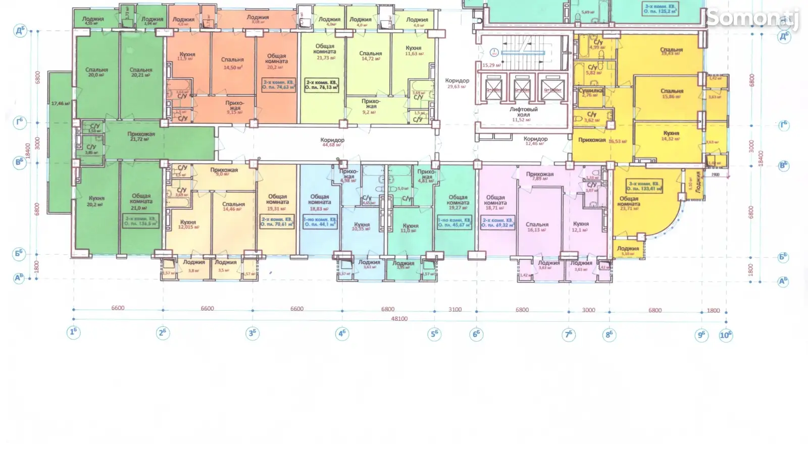 3-комн. квартира, 9 этаж, 124 м², Шохмансур-5