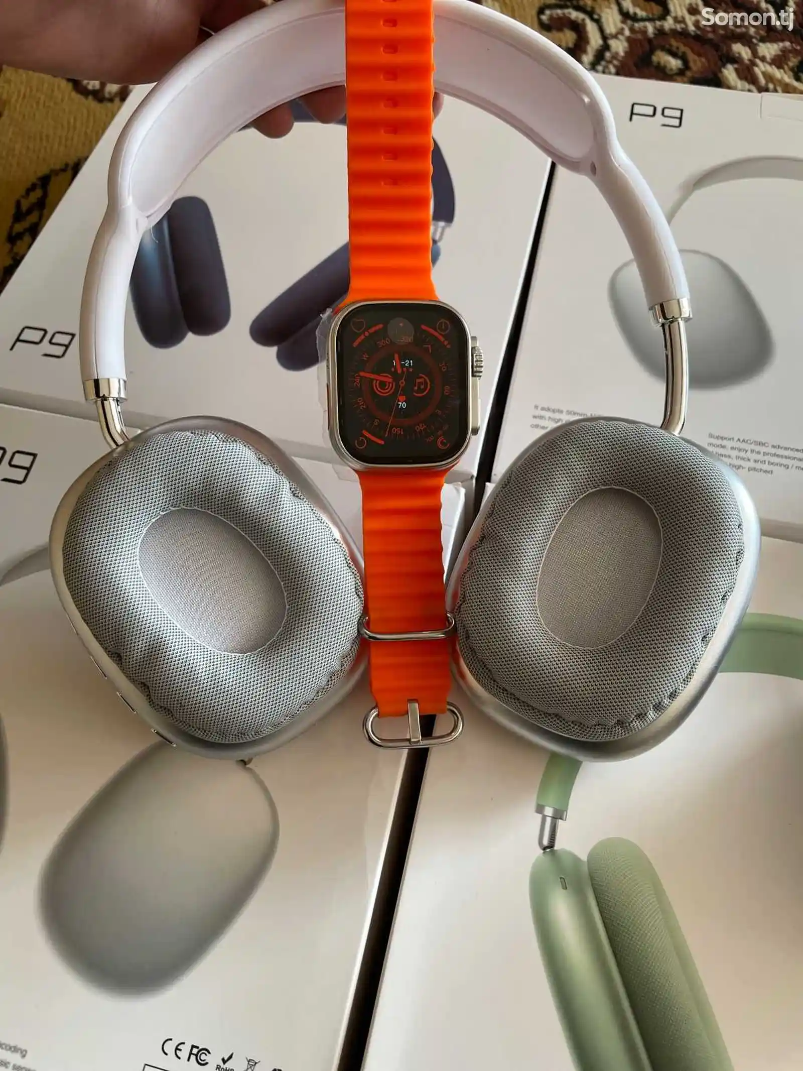 Смарт часы T900 Ultra с наушниками AirPods Max-6