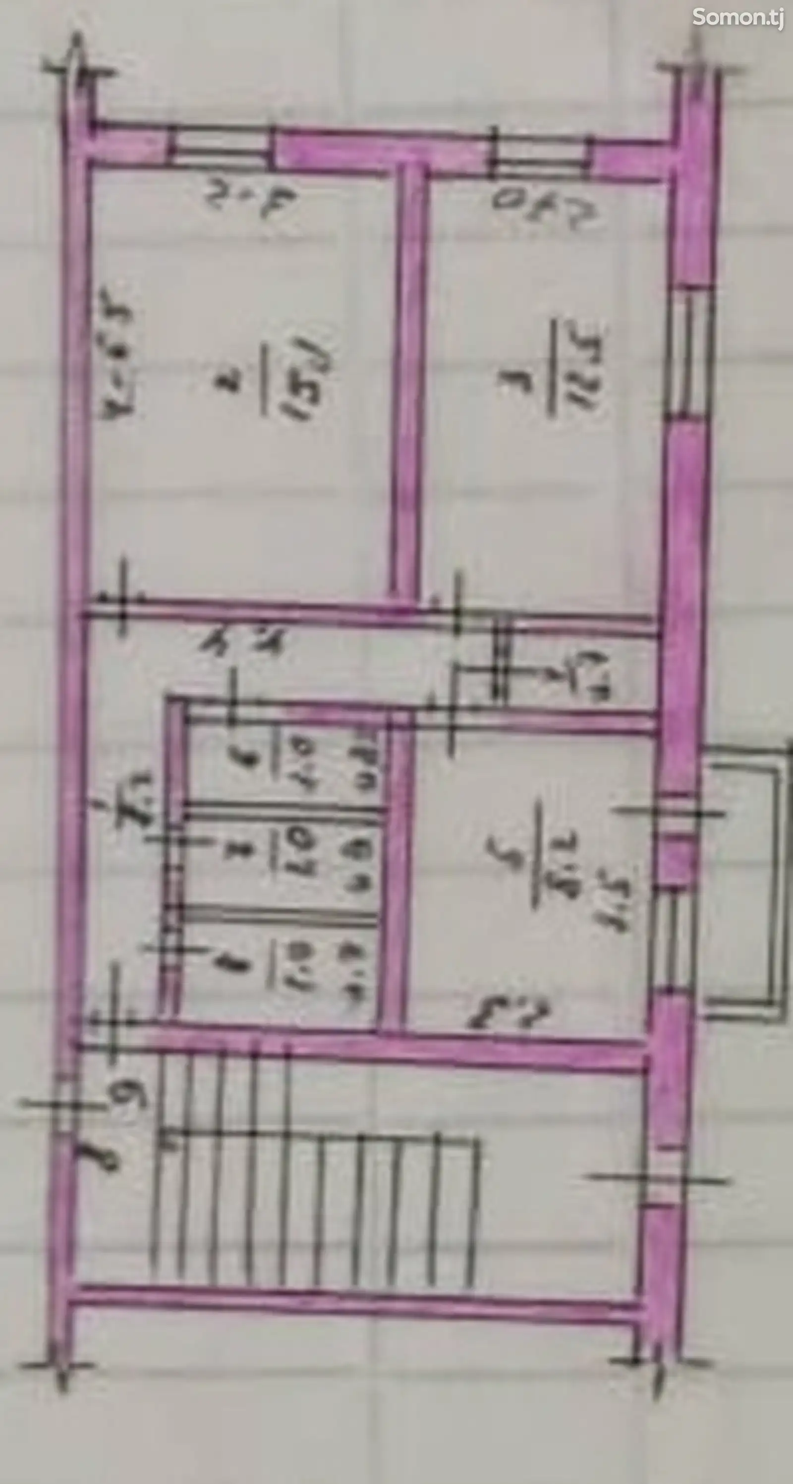 2-комн. квартира, 1 этаж, 48 м², Мехробод, ул.Рудаки 5/9-1