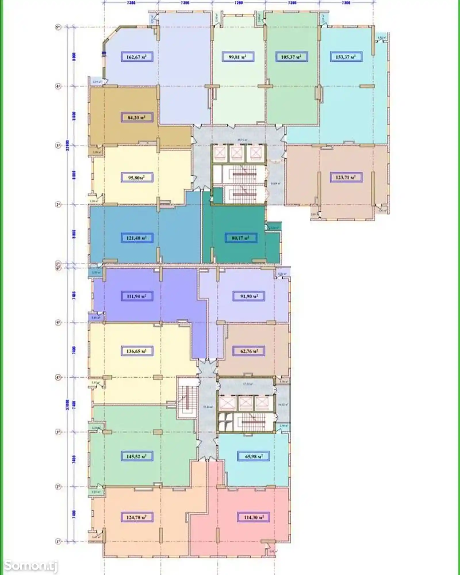 3-комн. квартира, 4 этаж, 124 м², Шохмансур-7