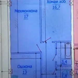 2-комн. квартира, 6 этаж, 62 м², поворот Ленинграда