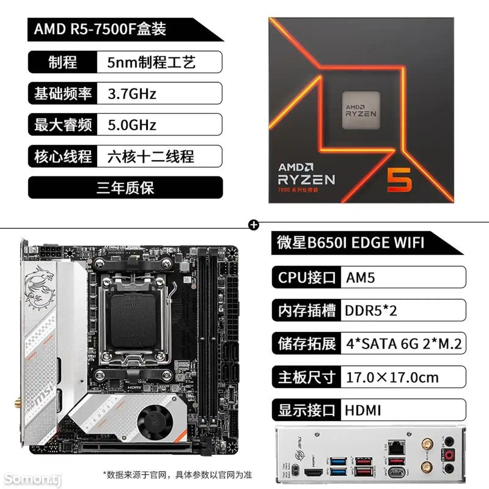 Материнская плата b650i egde wifi и Ryzen 5 7500f на заказ-2