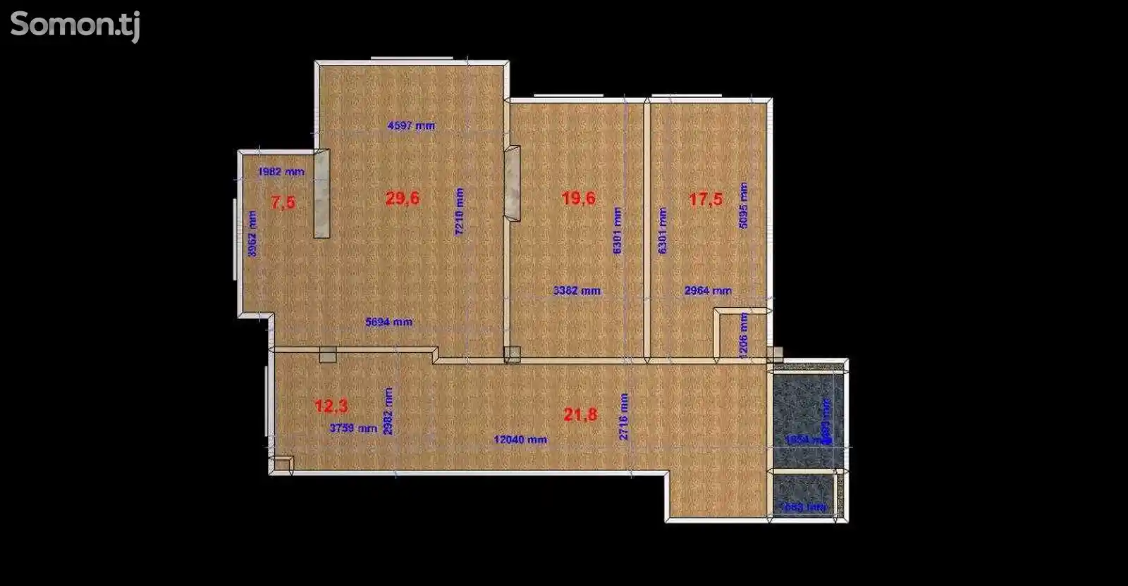 3-комн. квартира, 9 этаж, 114 м², И. Сомони-2