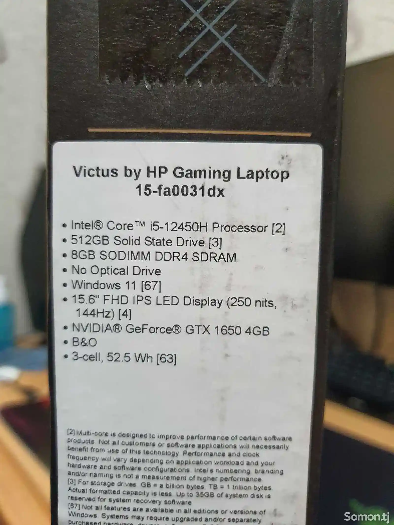 Игровой ноутбук HP victus i5 11400 rtx 3050 8/256gb 144hz-4