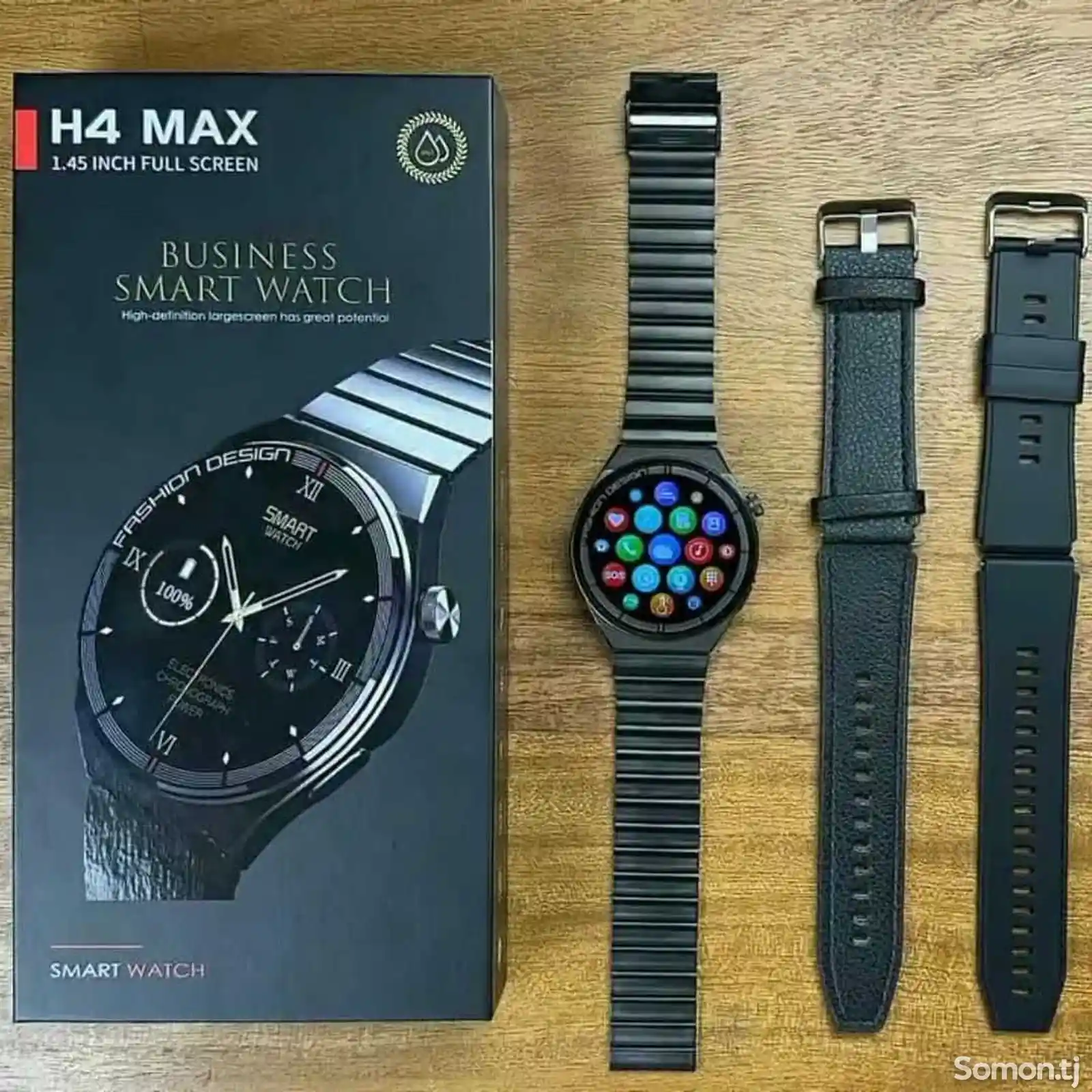 Круглые смарт часы H4 Max-5