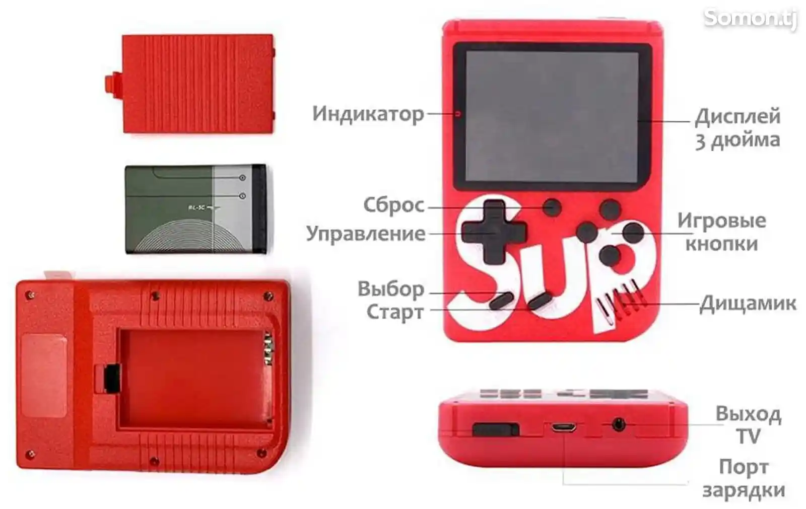 Игровая приставка Palmexx SUP Game Box 400 in 1, красный-6