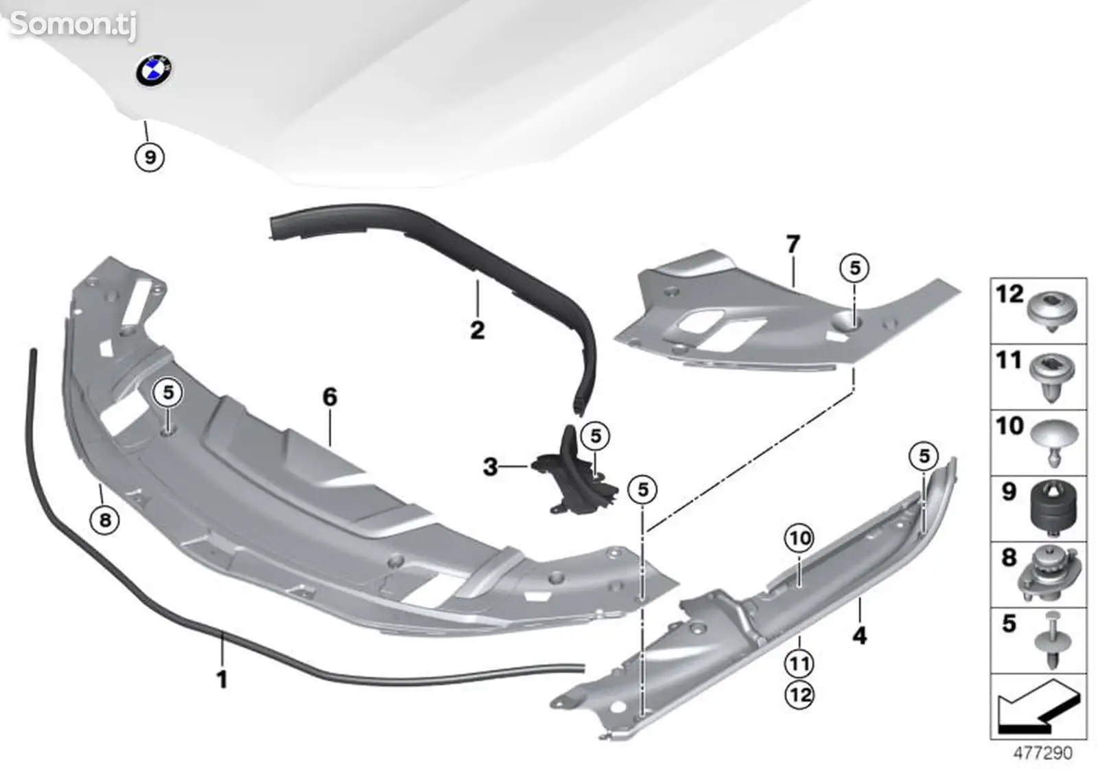 Уплотнитель капота на BMW G30 -G12-1