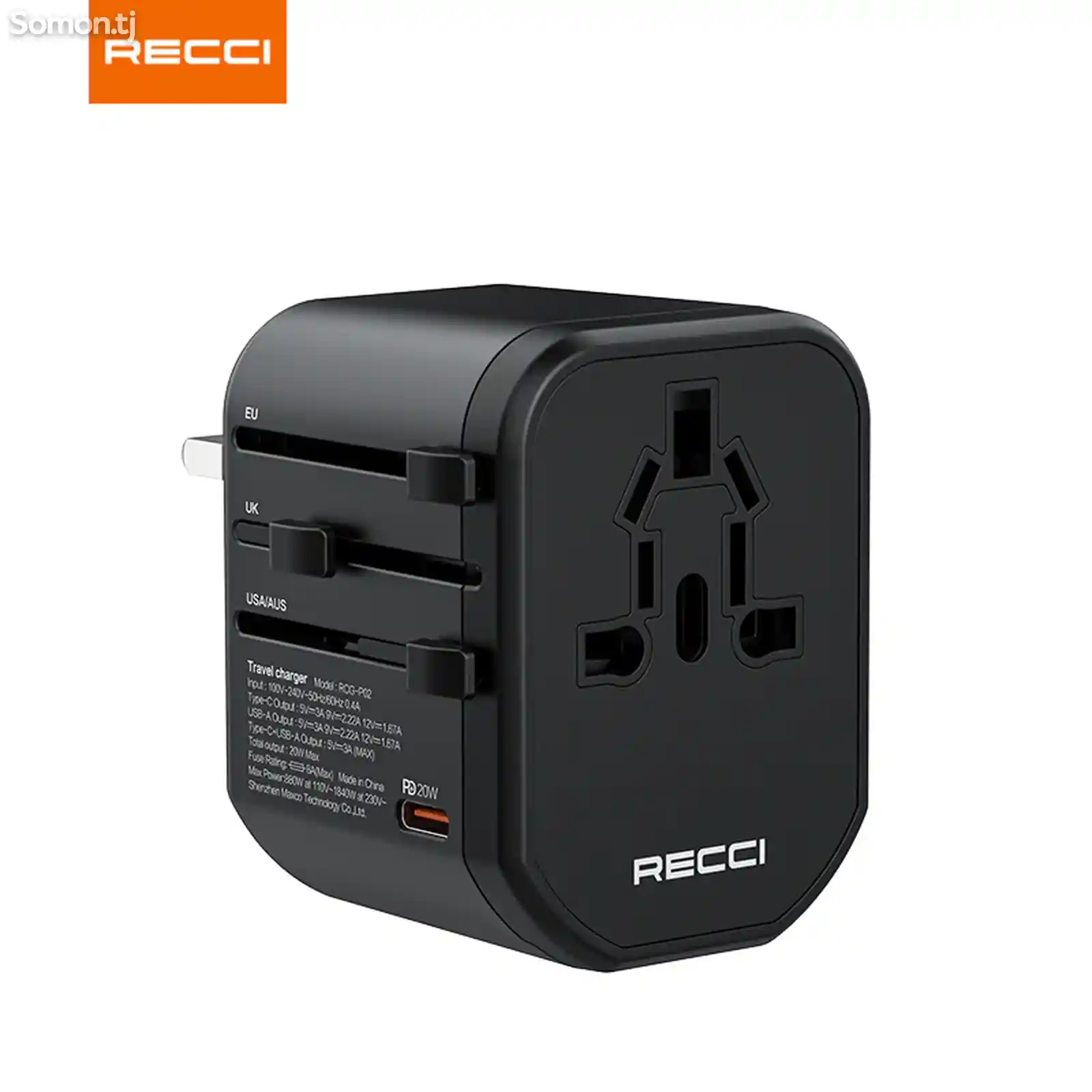 Зарядное устройство Recci RCG-P02 Universal PD Charger PD 20W-4