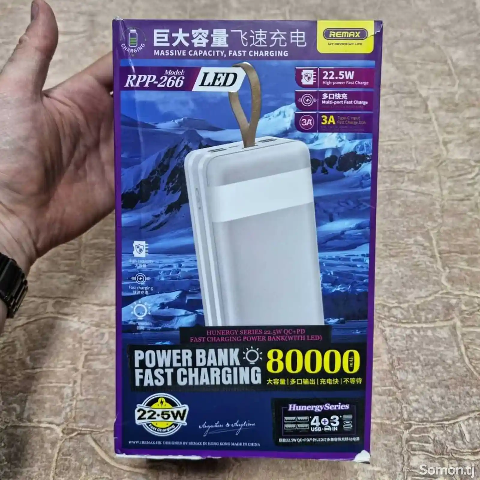 Внешний аккумулятор Power bank Remax 80000 mah 22.5W New-2