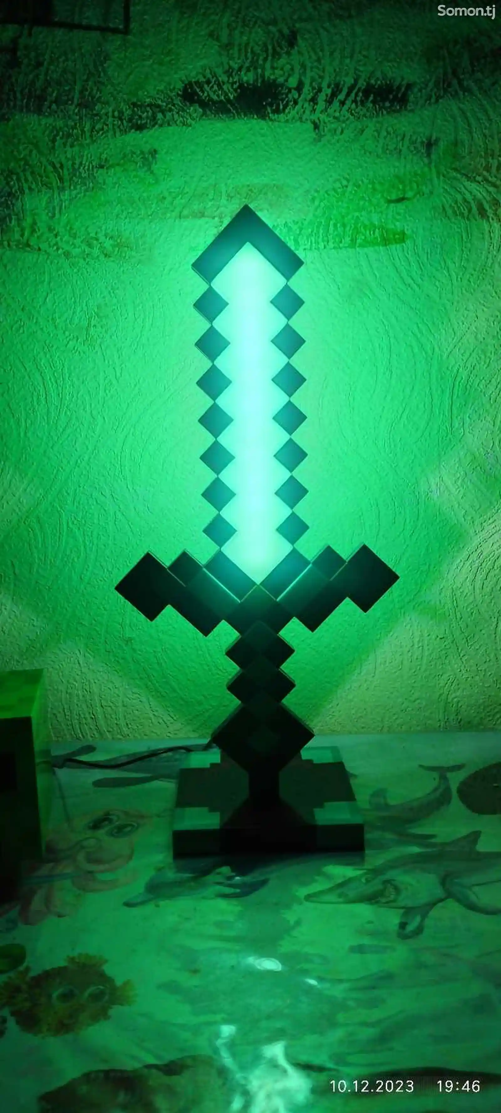 Светильник ночник алмазный мечь Minecraft-3
