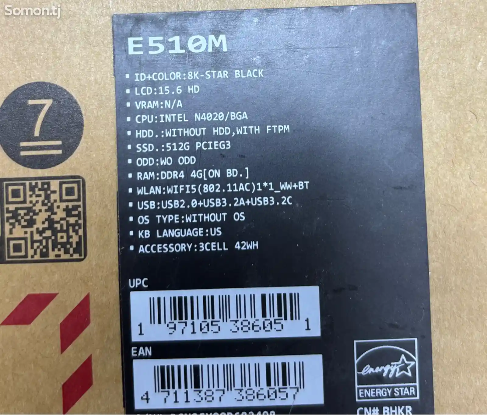 Ноутбук Asus Celeron 4/512gb-5