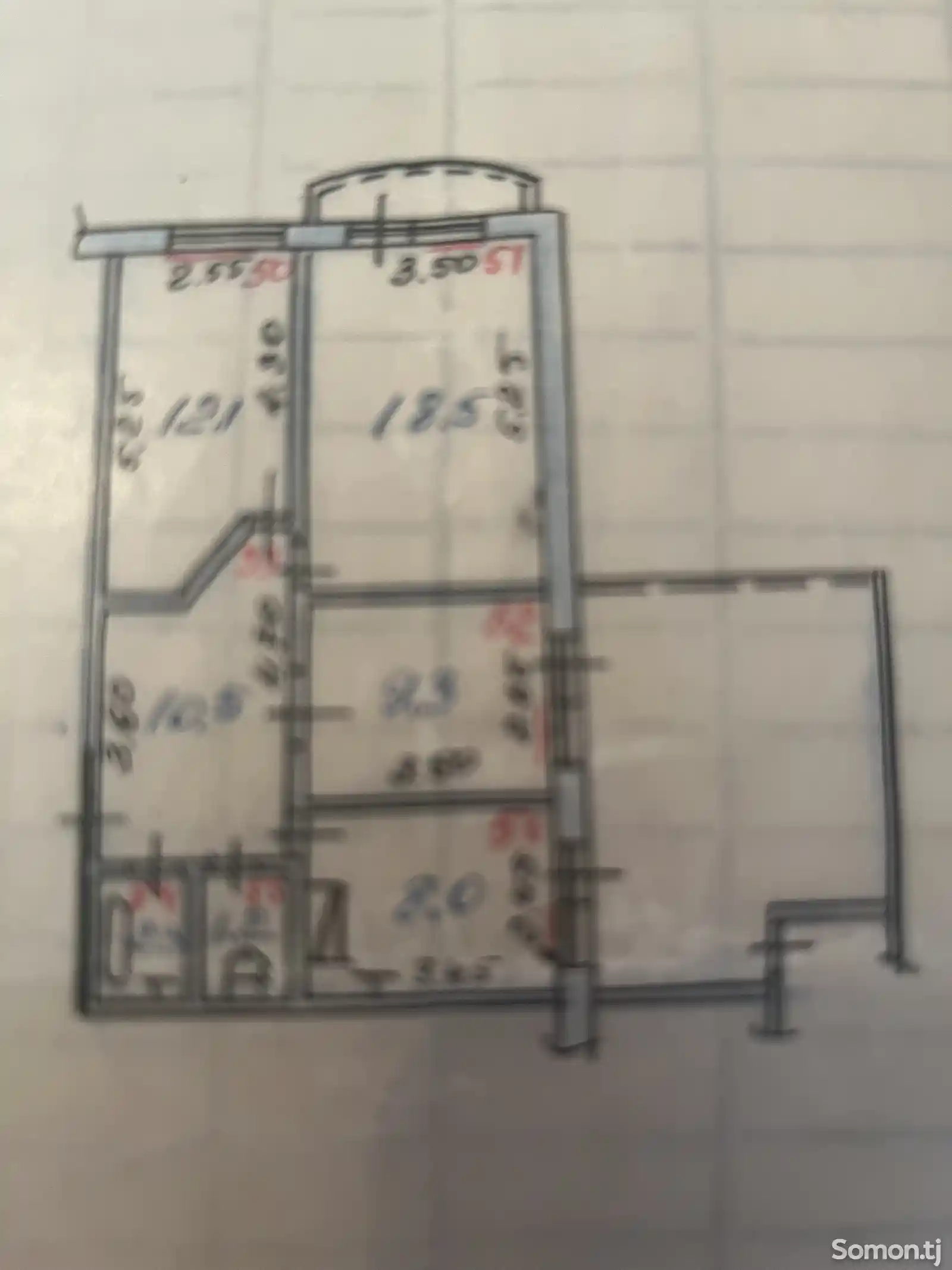 3-комн. квартира, 7 этаж, 63 м², Сино-2