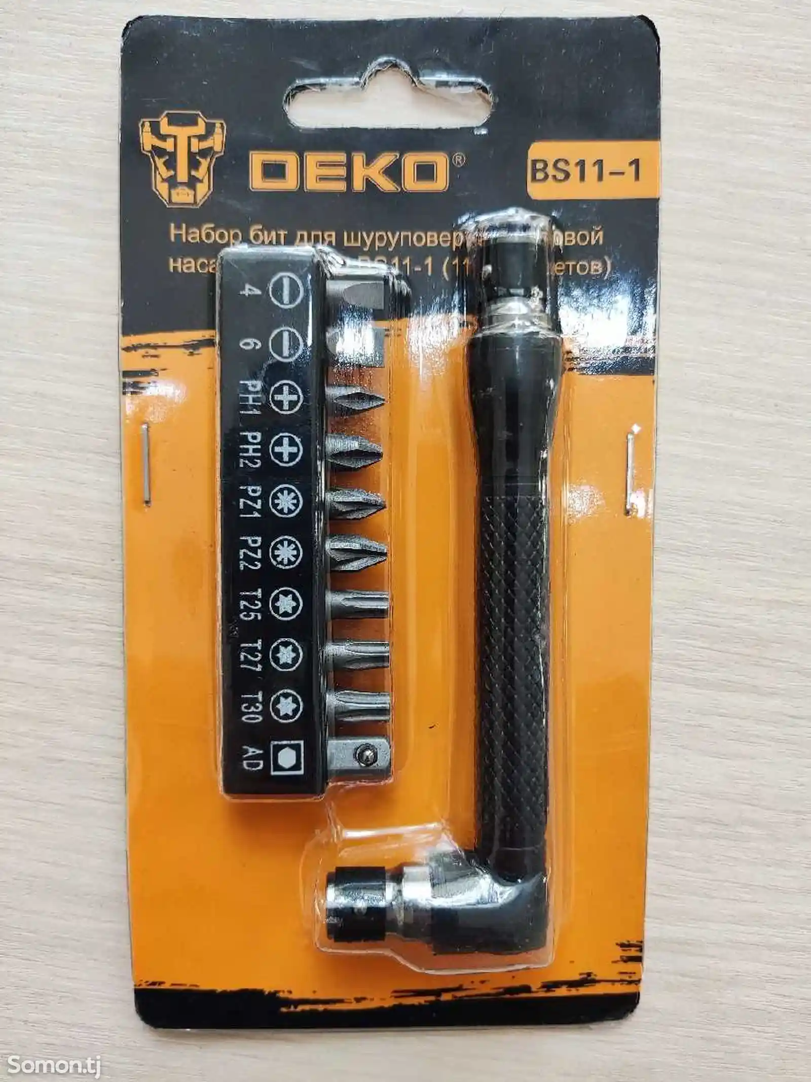 Набор бит для шуруповерта с угловой насадкой DEKO-1