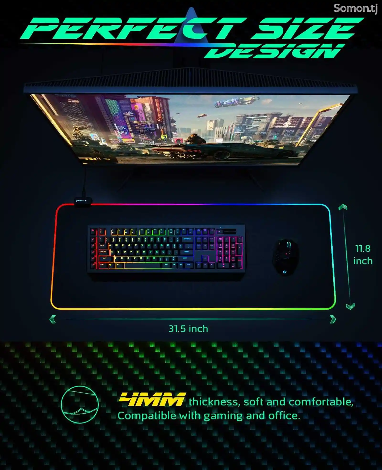 Игровой коврик для мыши с RGB-подсветкой-2