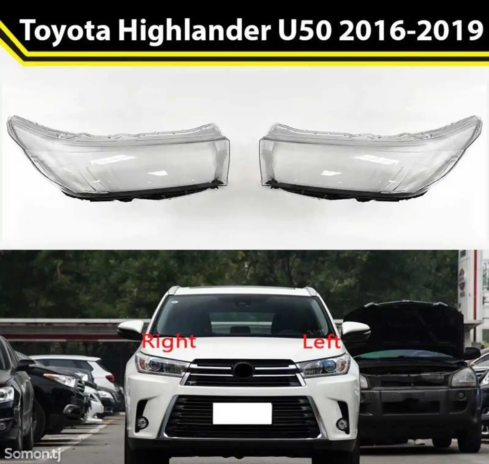 Стекло фары Toyota Highlander 3 U50 2016-2019-1