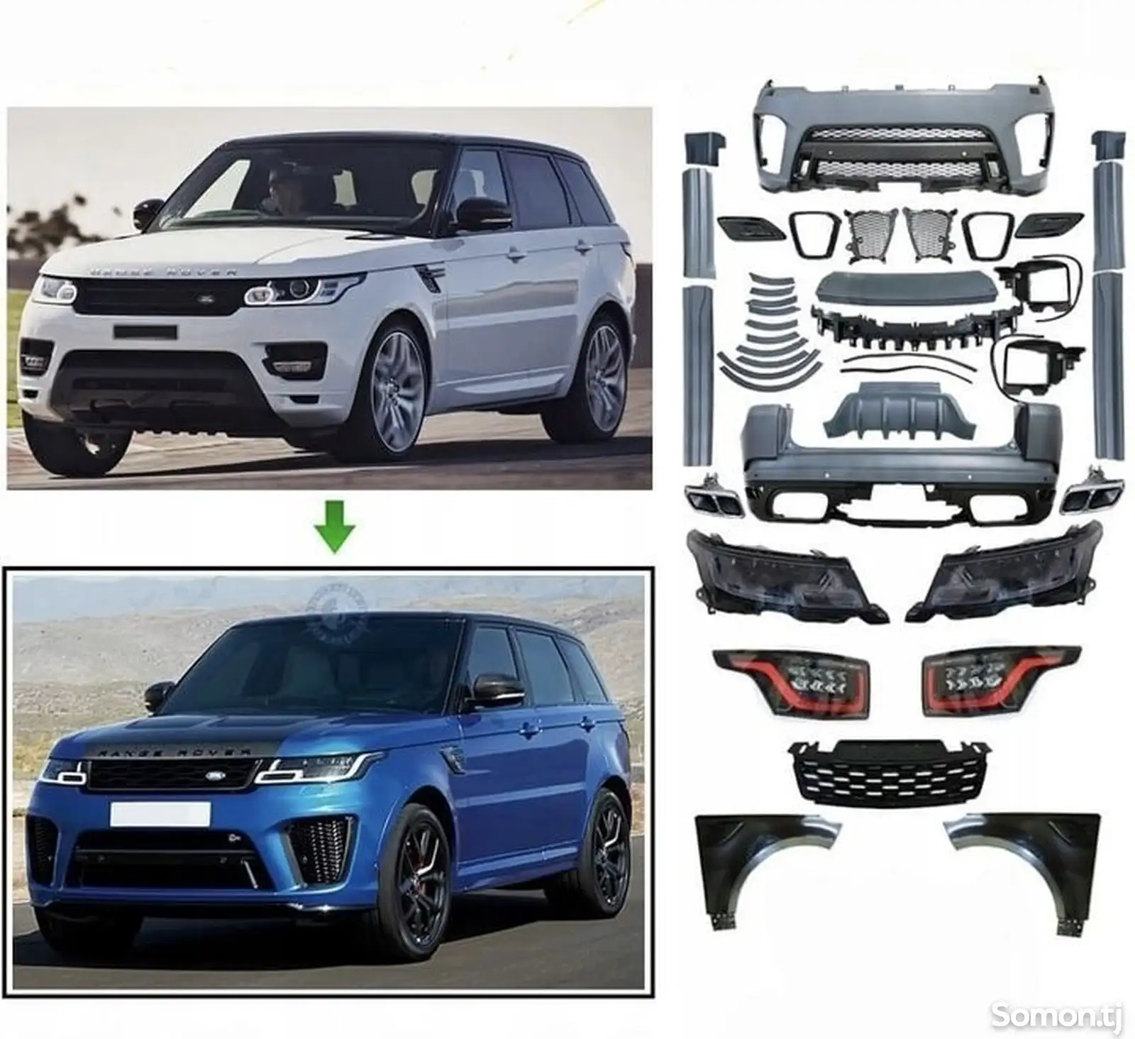 Рестайлинг обвес на Range Rover Sport L494 2018+ SVR-1