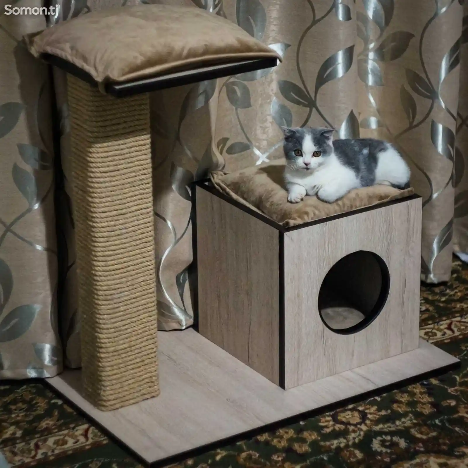 Когтеточка и домик для кошек-1