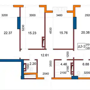 3-комн. квартира, 8 этаж, 98 м², Улица Шохтемур, Сити парк