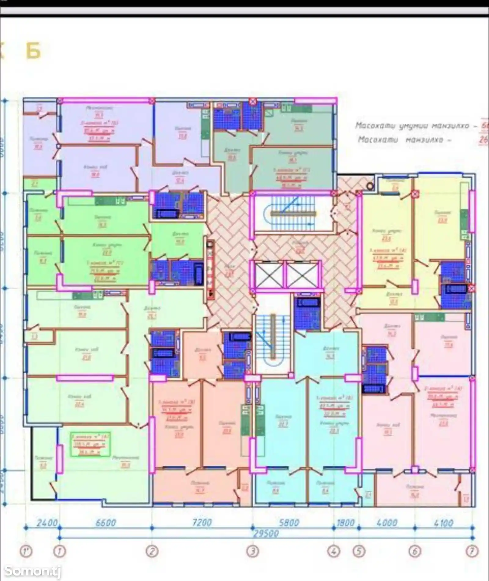 1-комн. квартира, 10 этаж, 68 м², Шохмансур-2