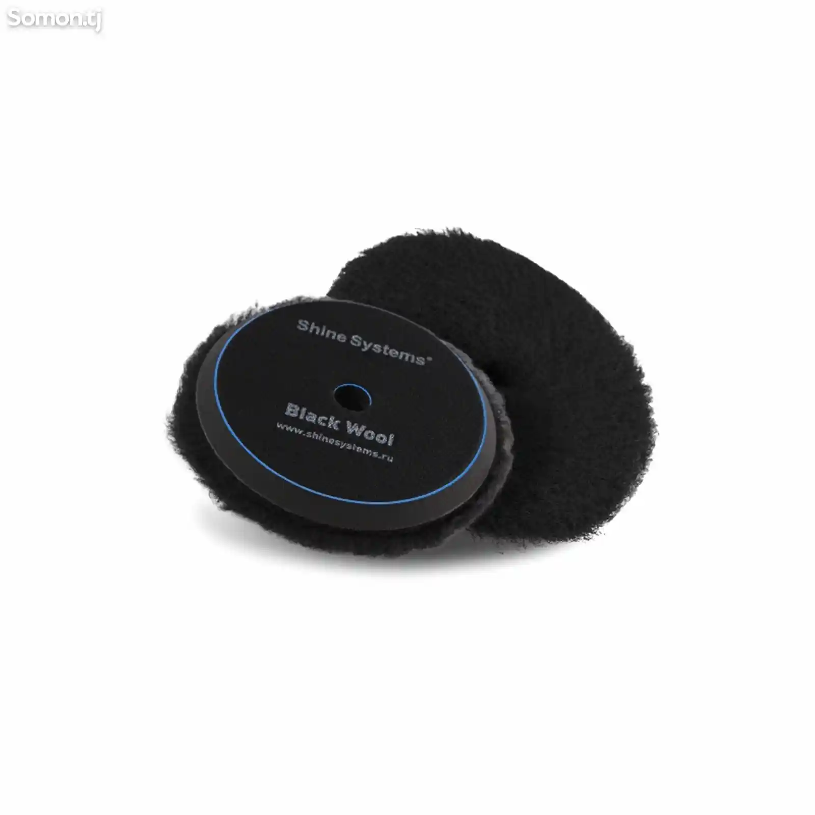 Shine Systems Black Wool Pad - полировальный круг из черного меха, 130 мм-1