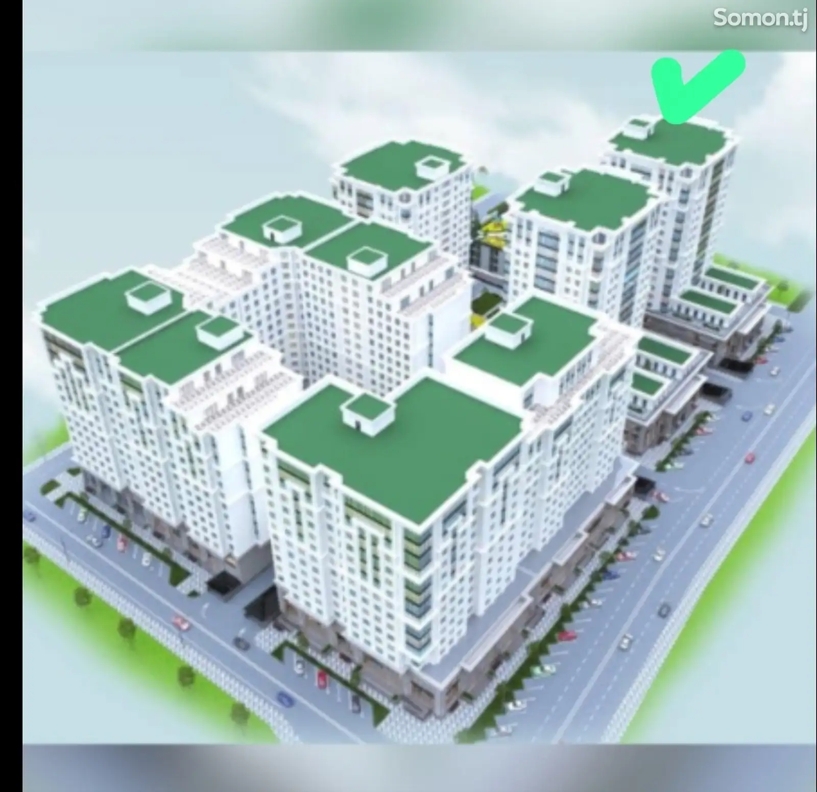 1-комн. квартира, 11 этаж, 62 м², Шохмансур-3