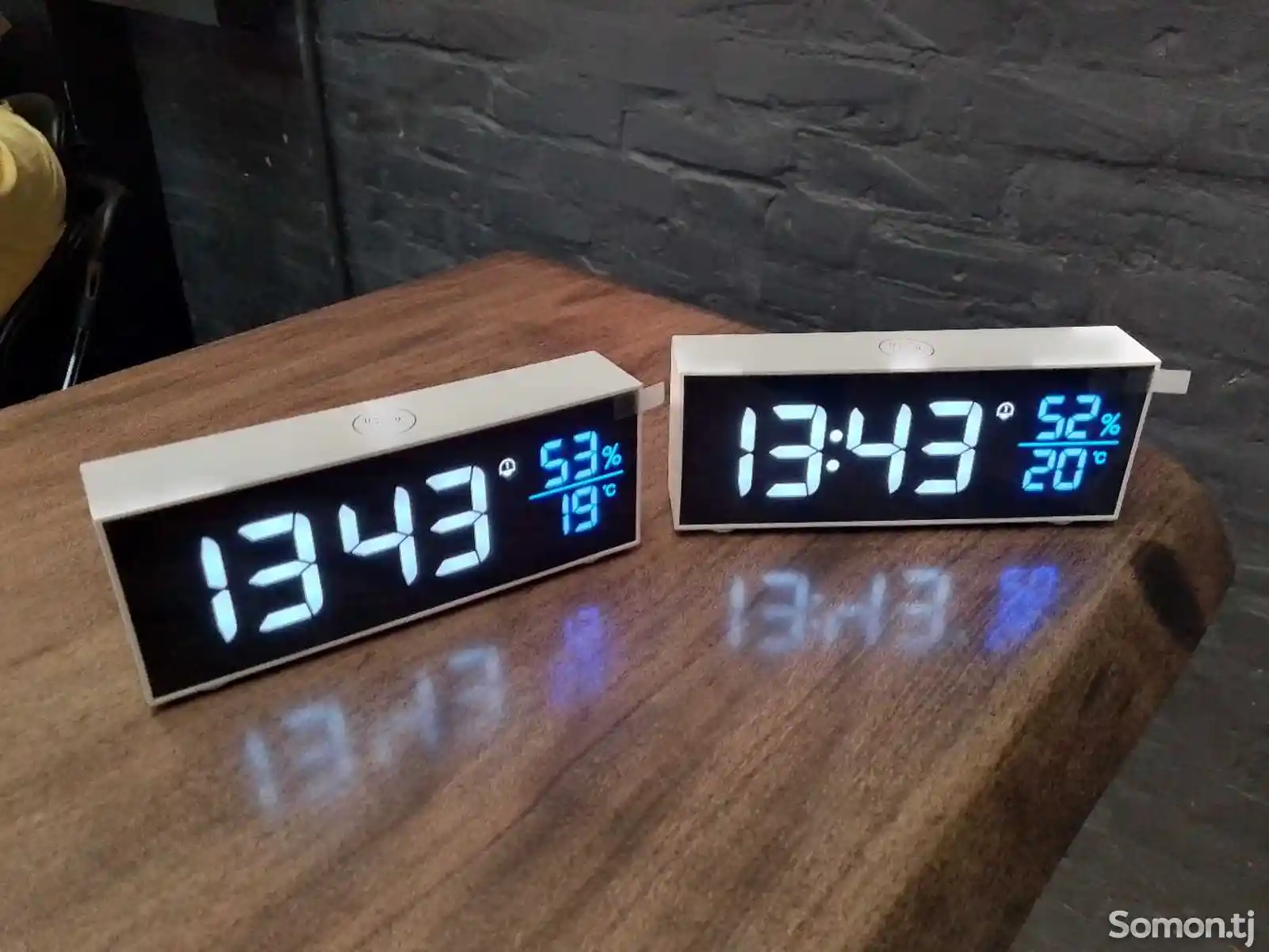 Настольные электронные часы Suzu c аккумулятором, термометром и гигром-4