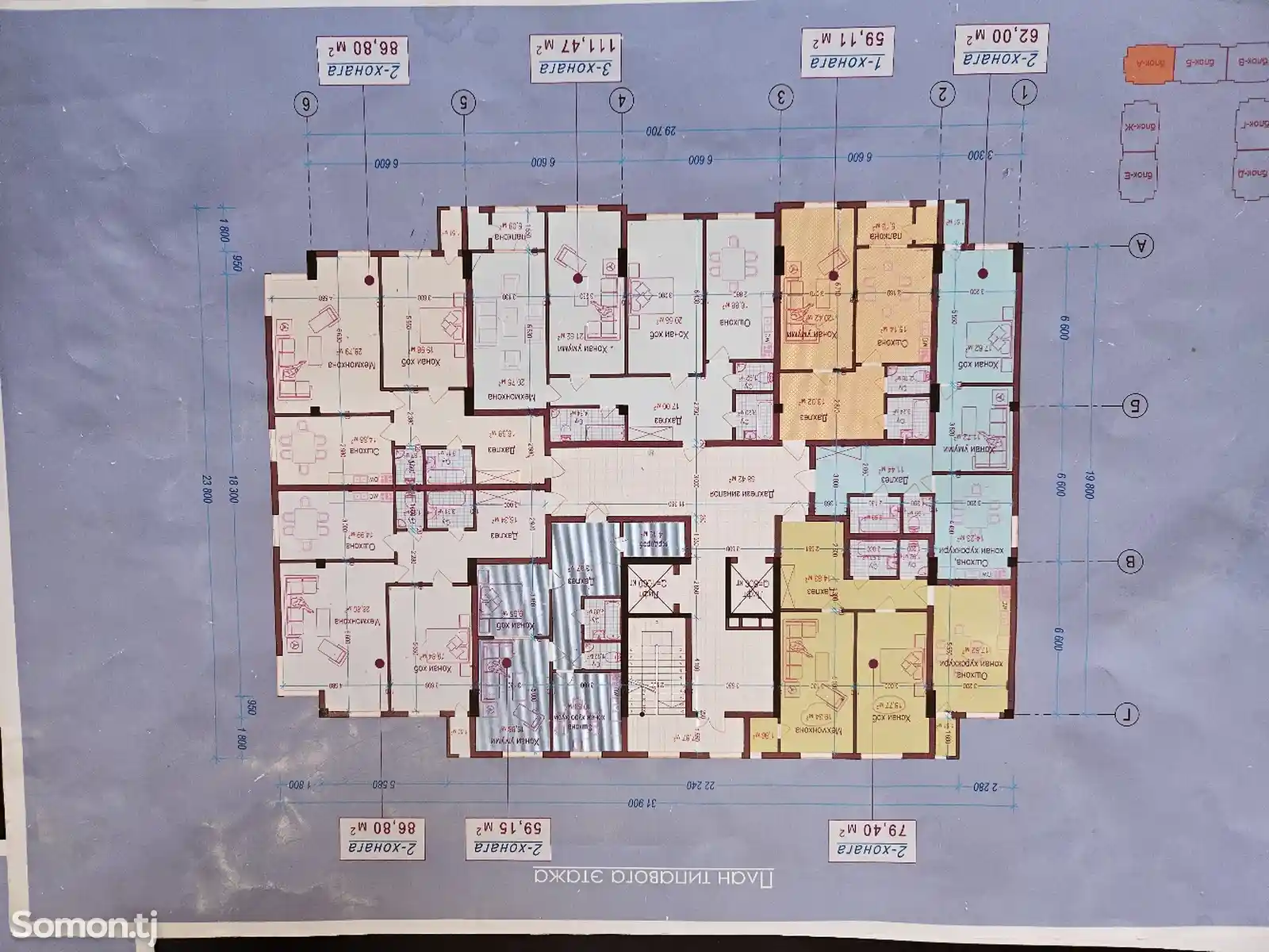 2-комн. квартира, 5 этаж, 80 м², доми Хочи Расул-3