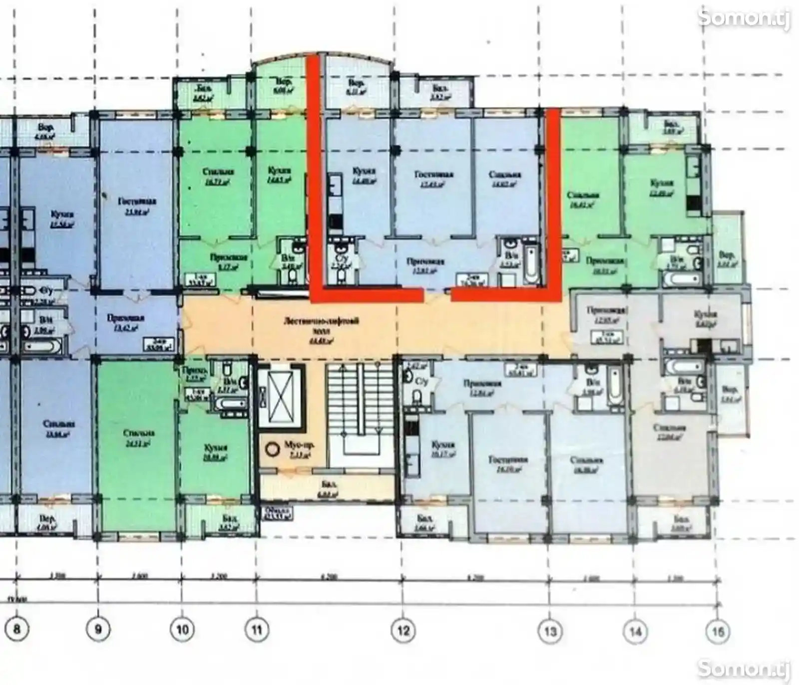 3-комн. квартира, 7 этаж, 75 м², 18 мкр-11