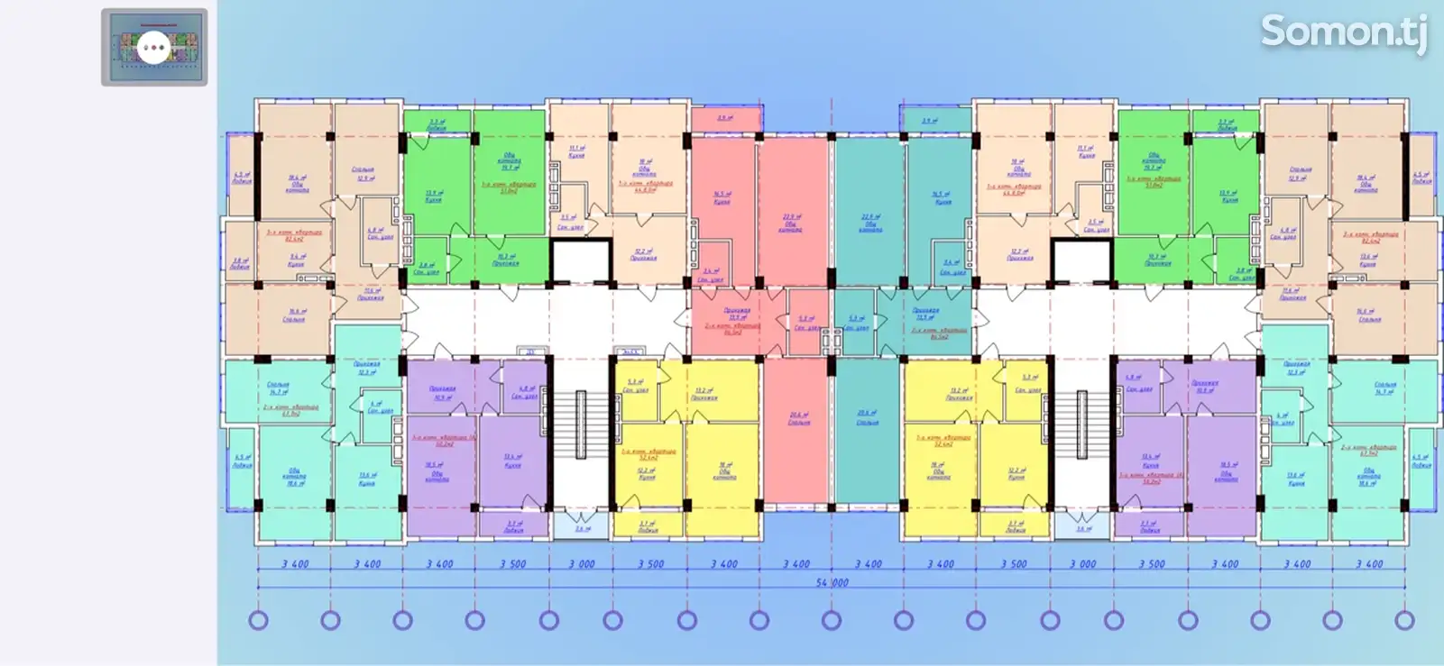 2-комн. квартира, 3 этаж, 82 м², 12 мкр-5