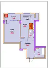 2-комн. квартира, 11 этаж, 65 м²,  Сино 2-5