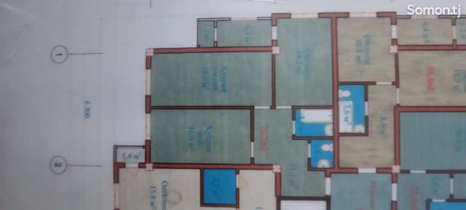 2-комн. квартира, 8 этаж, 72 м², Военкомат-4