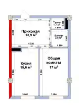 1-комн. квартира, 9 этаж, 52 м², Садбарг, Больницаи "Скорый"-5