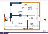 1-комн. квартира, 12 этаж, 47 м², Шохмансур Бустон сити-2