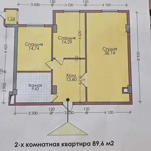 2-комн. квартира, 8 этаж, 90 м², Шохмансур