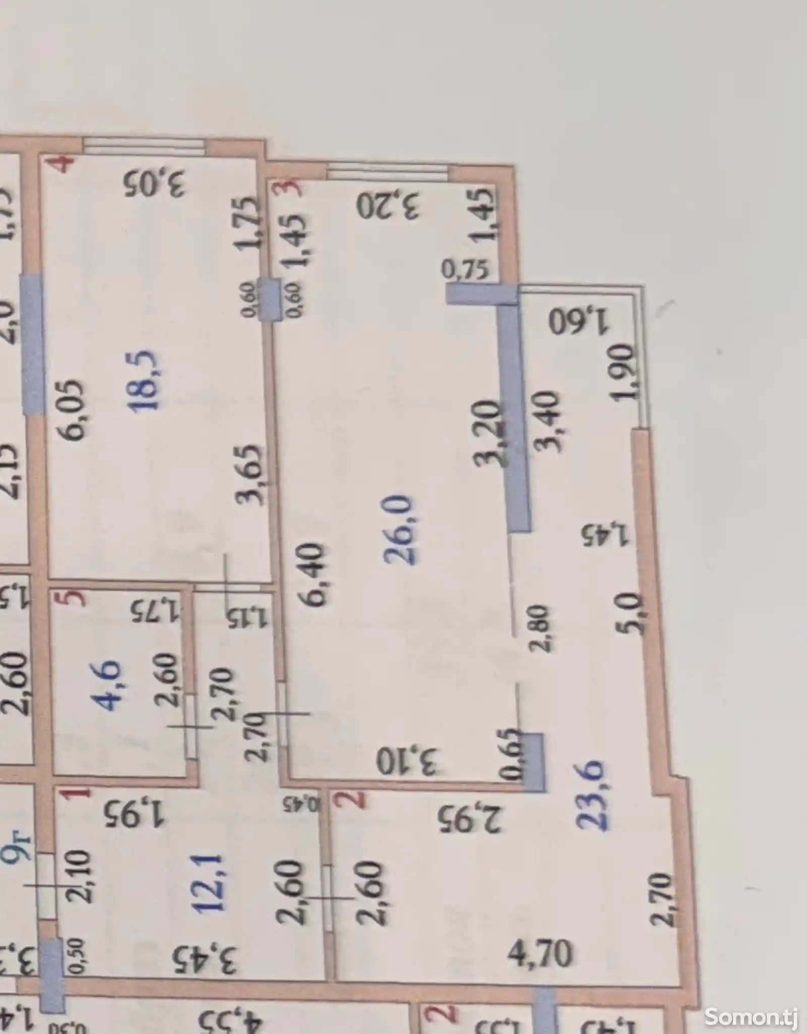 3-комн. квартира, 9 этаж, 84 м², 1- Мая-3