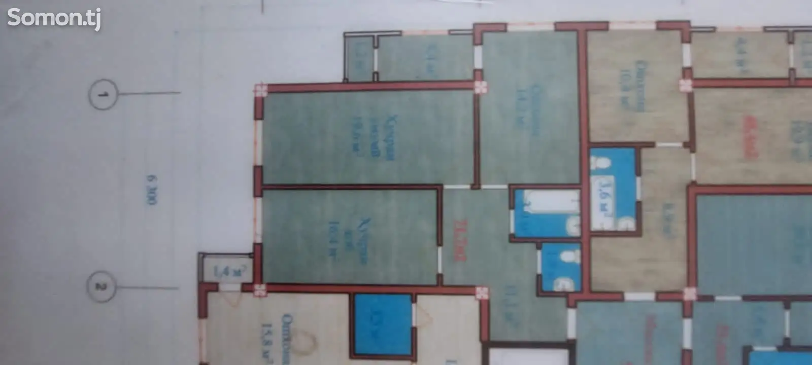 2-комн. квартира, 8 этаж, 71 м², рудаки-2