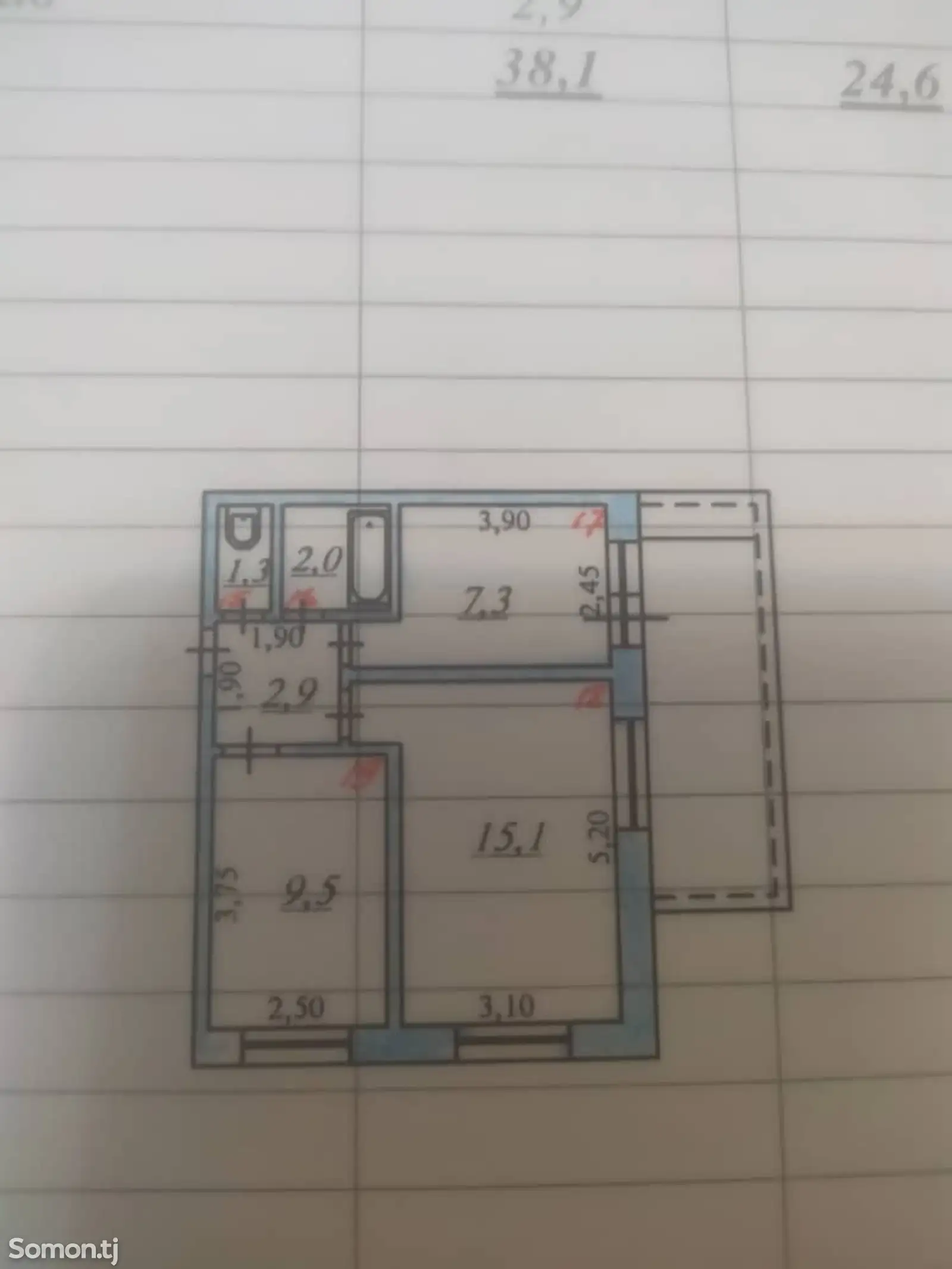 2-комн. квартира, 2 этаж, 60 м²,  Фирдавси-1