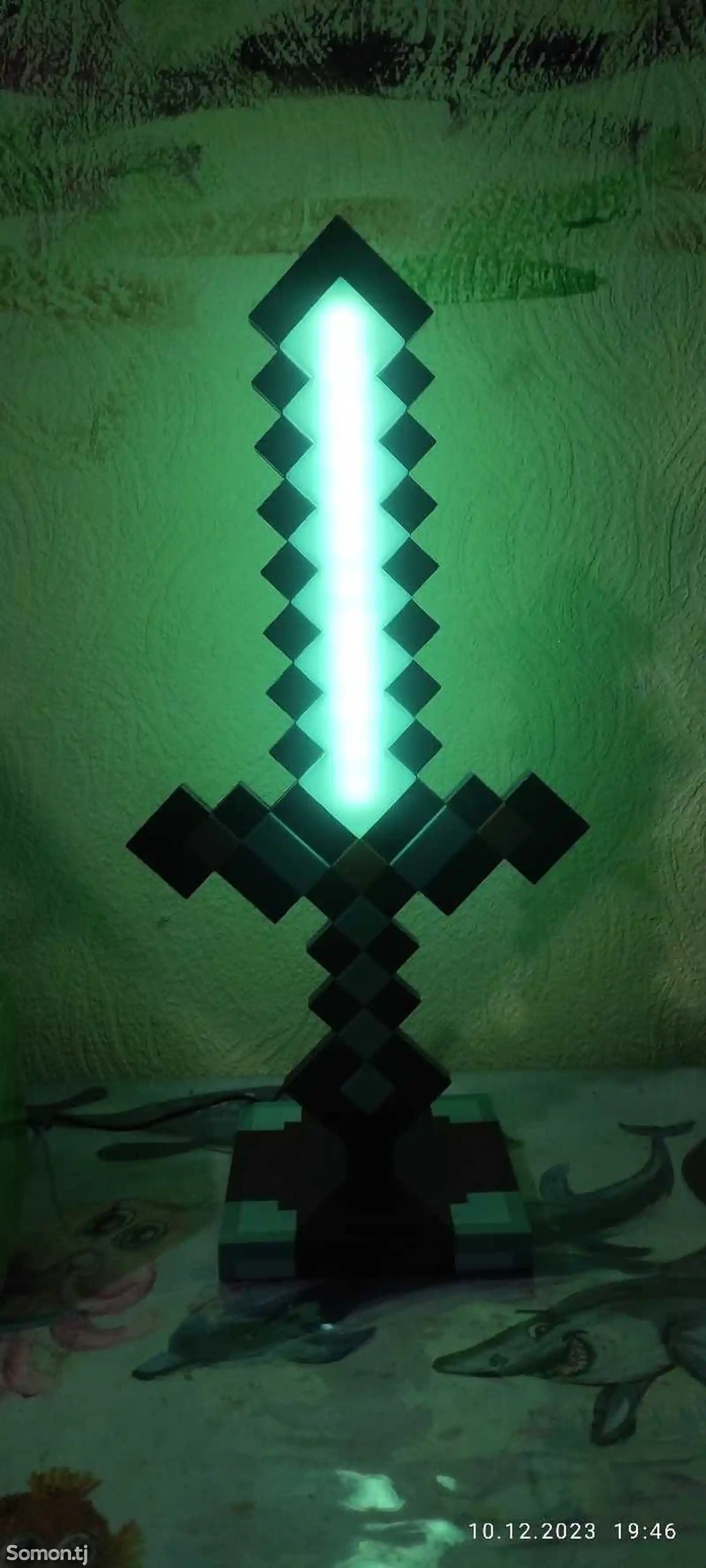 Светильник ночник алмазный мечь Minecraft-1