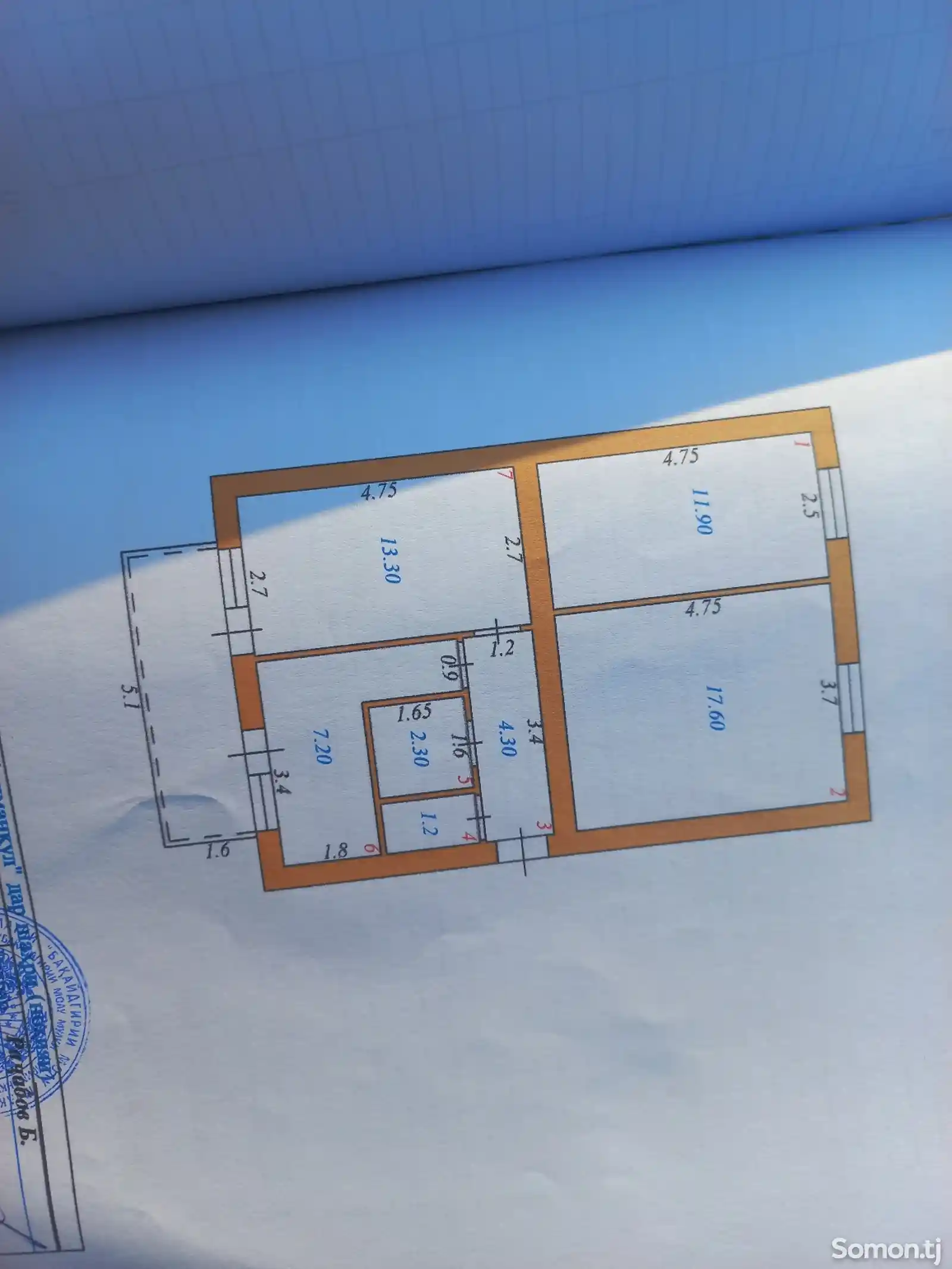 3-комн. квартира, 3 этаж, 56 м², 10мкр-7