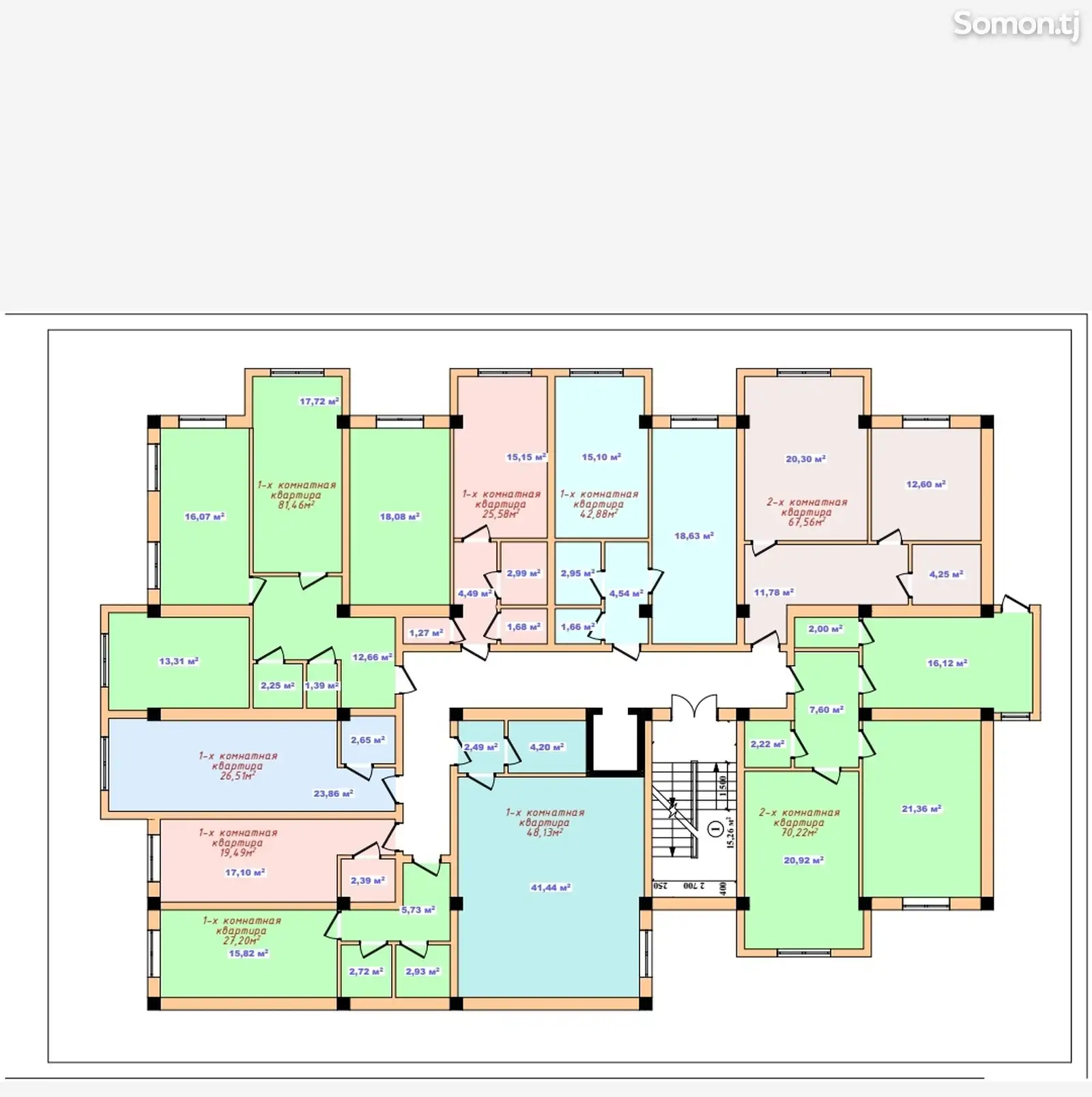 1-комн. квартира, 5 этаж, 46 м², 30мкр