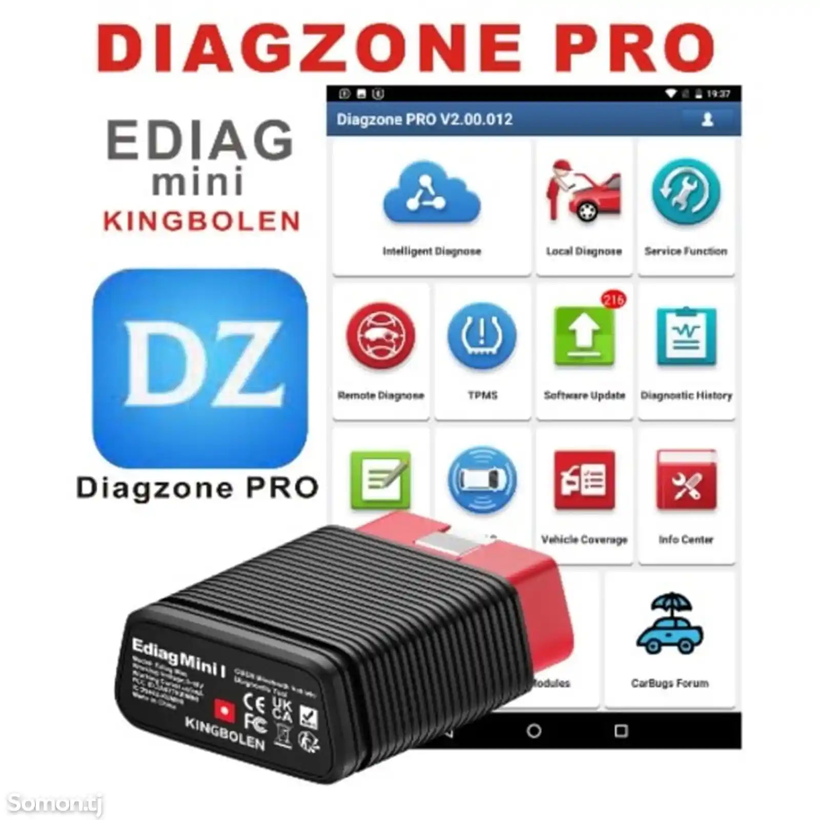Мультимарочный сканер Ediag Mini+Diagzone Pro-1