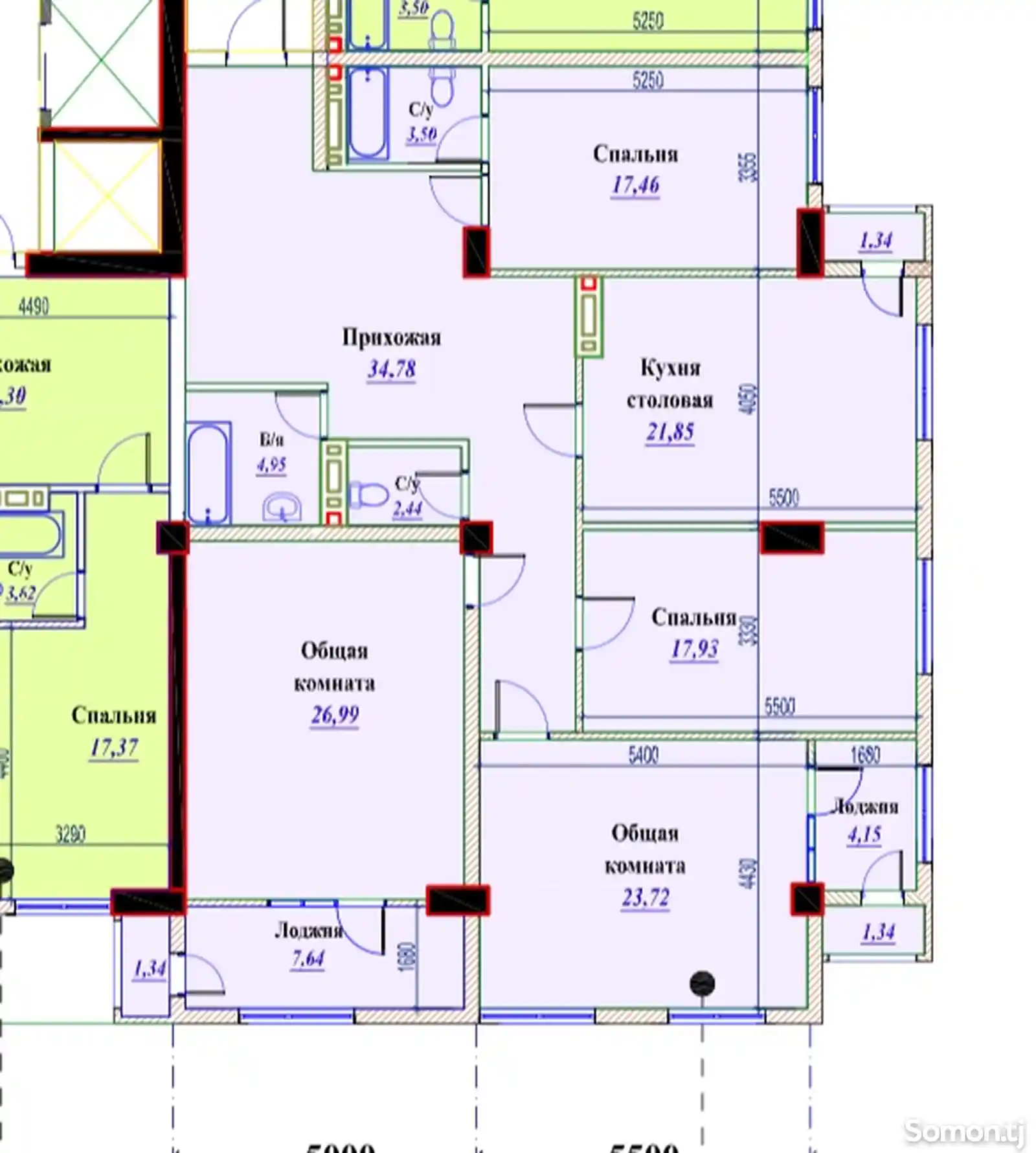 4-комн. квартира, 10 этаж, 170 м², Зеленый Базар, Перекресток-6