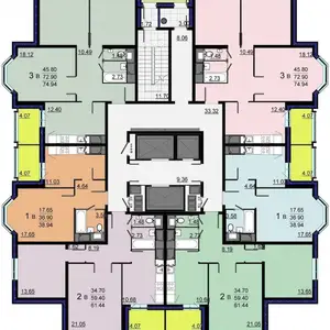 2-комн. квартира, 10 этаж, 59 м², Рудаки